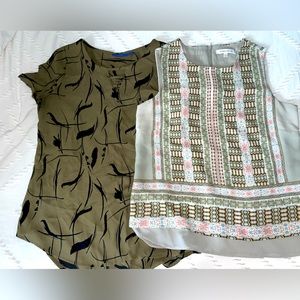EUC Women’s Shirt Blouse Bundle Olive Multicolored Size M